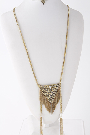 Triangular Cutout Chain Hanging Long Necklace 5FAC1